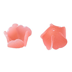 Saumon Des perles en plastique, fleur, Saumon, 15x15x10.5mm, Trou: 1mm