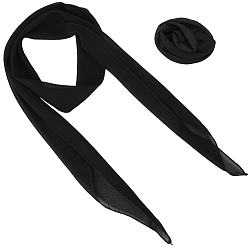 Черный 1 женская сумка из полиэстера и шелкового шарфа, с заколками для волос в виде цветка из кожи аллигатора, чёрные, 1300x155x0.5 мм