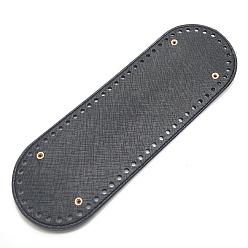 Черный Pu leahter вязание крючком сумки дно, аксессуары для замены основания формирователя мешков, овальные, чёрные, 30x10 см, отверстие : 5 мм