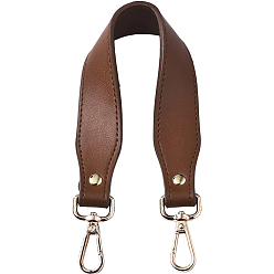 Brun Saddle 1poignées de sac en cuir PU PC, avec mousqueton en alliage, pour accessoires de remplacement de sangles de sac, or et de lumière, selle marron, 36.5x3x0.35 cm
