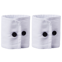 Белый Съемные хлопковые манжеты на запястьях с резиновой пуговицой, регулируемое украшение на рубашку, белые, 82x237x3 мм