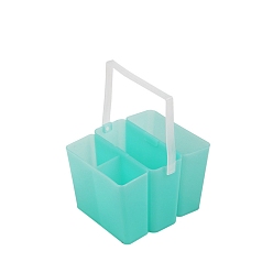 Аквамарин Пластиковый съемный корпус ручки для стирки, ведро для мытья кистей, художественные принадлежности для рисования домашняя школа, прямоугольные, аквамарин, 14x12.8x9.5 см