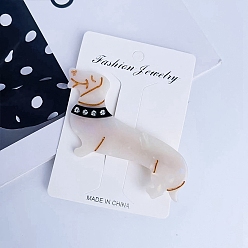 Морская Ракушка Милые заколки для волос из ацетата целлюлозы (смола) для собак из кожи аллигатора, с клипсами из сплава и стразами, для женщин девушек, цвет морской раковины, 45x85 мм