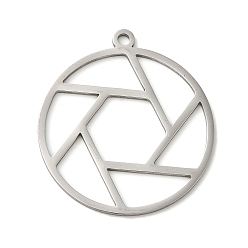 Stainless Steel Color Non-Tarnish 201 Stainless Steel Pendants, Flat Round, Stainless Steel Color, 30x27x1mm, Hole: 1.6mm