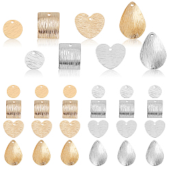 (52) Непрозрачная лаванда 48 шт 8 стили латунные подвески, разноцветные, 10~20x10~15.5x0.6~2.5 мм, отверстие : 1.2~1.4 мм, 6 шт / стиль