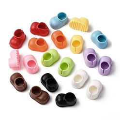 (52) Непрозрачная лаванда Пластиковая обувь для изготовления кукол, разноцветные, 33.5x22x16.5 мм, отверстие : 14 мм