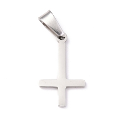 Нержавеющая Сталь Цвет Устойчивые к потускнению 304 подвески из нержавеющей стали, крестик, цвет нержавеющей стали, 20.5x12.5x1.5 мм, отверстие : 3.5x7 мм