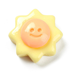 Солнце Кабошоны из непрозрачной смолы на тему леса, солнце, 12x11.5x6.5 мм