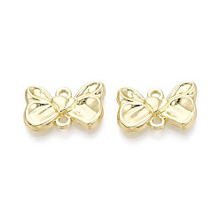 Золотой Подвески-соединители в виде бантиков из сплава, стойки покрытие, без кадмия, без никеля и без свинца, золотые, 11.5x18x3 мм, отверстие : 1.5~1.6 мм