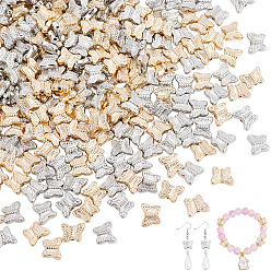 Golden & Silver 420Pcs 2 Colors CCB Plastic Beads, Butterfly, for DIY Jewelry Making, Golden & Silver, 10x12mm, Hole: 1.6mm, 210pcs/color