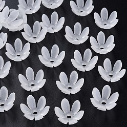 Белый Прозрачные акриловые бусины, матовые, цветок, белые, 19x17x10 мм, отверстие : 3 мм, Около 764 шт / 500 г