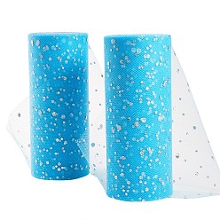 Небесно-голубой Сетчатые ленты с блестками и пайетками, тюль ткань, Тюль-рулонная ткань для юбки, голубой, 6 дюйм (15 см), о 25yards / рулон (22.86 м / рулон)