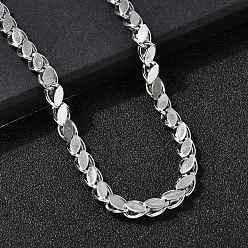 Нержавеющая Сталь Цвет 304 ожерелья из нержавеющей стали с витой цепочкой в форме конского глаза для женщин и мужчин, не тускнеет, цвет нержавеющей стали, 16.89 дюйм (42.9 см)