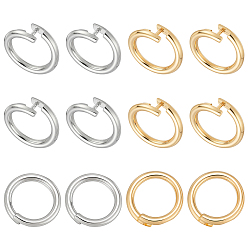 (52) Непрозрачная лаванда 12шт. 2 цвета латунные стопорные соединительные кольца, открытый круг, разноцветные, 12x3 мм, внутренний диаметр: 6.5 мм