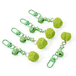 Durian 5шт. непрозрачные смоляные подвески в виде фруктов и звезд, с поворотной застежкой из сплава, дуриан, 91 мм