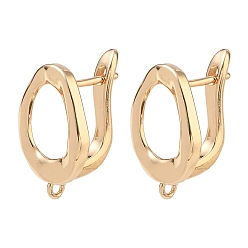 Light Gold Brass Hoop Earring Findings, Oval, with Loop, Long-Lasting Plated, Rack Plating, Light Gold, 19x12x11mm, Hole: 1.5mm, Pin: 1mm