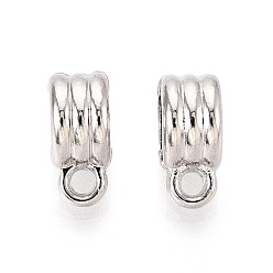 Платина Поручни из сплава для покрытия стойки, петля под залог, крупные бусины под залог, трубка, без свинца, без никеля и без кадмия, платина, 12x9x5.5 мм, отверстие : 1.8~2 мм, внутренний диаметр: 4.8 мм