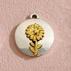April Daisy Подвески из сплава , подвески на тему декабрьских цветов, апрельская маргаритка, 21x18 мм