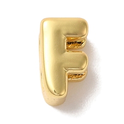 Letter F Стойки обшивки латунные подвески, письмо амулеты, без кадмия и без свинца, долговечная тарелка, реальный 18 k позолоченный, Буква F, 7x4x5 мм, отверстие : 2 мм