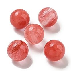 Вишневый Кварц Статуэтки из вишневого кварцевого стекла, круглые шары, статуэтки для украшения рабочего стола для домашнего офиса, 20 мм