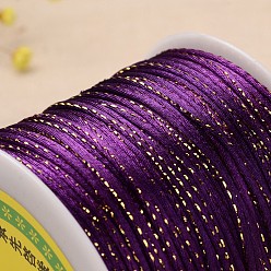 Индиго Круглый полиэстер металлический корд, индиговые, 2 мм, 100meter / рулон