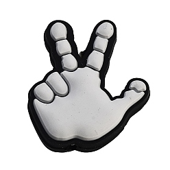 Серый Силиконовые бусины, изготовление ожерелий diy, рука, серые, 34x29.5x10 мм, отверстие : 2 мм