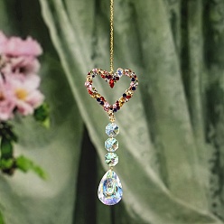 Сердце Кристалла Suncatcher, с металлическая фурнитурой, для дома, садовые украшения, сердце, 310x55 мм