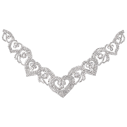 Кристалл 1 Аксессуары для украшений из латуни и стразов, аппликация в виде сердца на свадебном поясе, исправление патчей со стразами для женского свадебного платья, кристалл, 155x225x7 мм