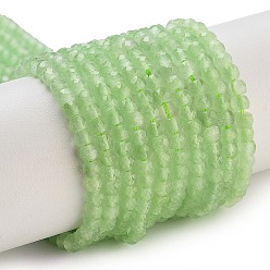 Бледно-Зеленый Кошачие глаза, граненые, рондель, бледно-зеленый, 3x2.5 мм, отверстие : 0.6 мм, около 153 шт / нитка, 14.17'' (36 см)
