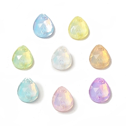 (52) Непрозрачная лаванда Каплевидная форма с эффектом мокко пришивка стразами, k 5 стеклянный страз, 2-отверстие ссылка, плоская спинка с покрытием, швейные украшения, разноцветные, 14x10x4.5 мм, отверстие : 1 мм