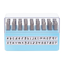 Синий Хромовые марки, включая букву a ~ z и цифру, синие, 62x7x7 мм, 36 шт / коробка