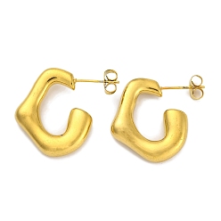 Настоящее золото 18K Ионное покрытие (ip) 304 серьги-гвоздики из нержавеющей стали, реальный 18 k позолоченный, 24.5x20.5 мм