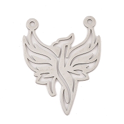 Нержавеющая Сталь Цвет 201 подвески из нержавеющей стали, лазерная резка, талисман феникс жар-птица, цвет нержавеющей стали, 45x35x1 мм, отверстие : 2.5 мм