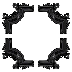 Черный ПВХ резная самоклеящаяся аппликация, центральная цветочная длинная аппликация, дверной шкаф-кровать неокрашенный декор европейский стиль, чёрные, 152x150x11 мм