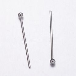 Stainless Steel Color 304 Stainless Steel Ball Head Pins, Stainless Steel Color, 25x0.7mm, 21 Gauge, Head: 2mm