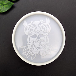 Сова Силиконовая форма для подставок своими руками, формы для литья смолы, для уф-смолы, изготовление изделий из эпоксидной смолы, белые, сова, 105 мм