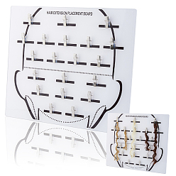 Белый Держатель для наращивания волос из акрила с принтом головы, стойка для демонстрации париков, прямоугольные, белые, 29.8x34.1x1.5 см