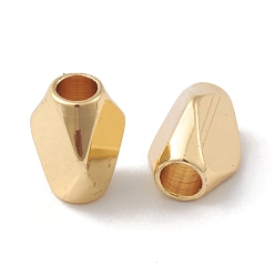 Real 18K Gold Plated Rack Plating Brass Beads, Cadmium Free & Lead Free, Long-Lasting Plated, Rhombus, Real 18K Gold Plated, 6x4mm, Hole: 2mm