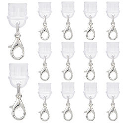 Clear 50Pcs Plastic Mobile Dustproof Plugs, with Alloy Lobster Claw Clasps, Platinum, Clear, 24mm