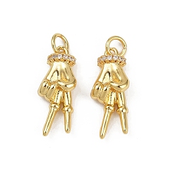 Настоящее золото 18K Латунные микро проложить кубического циркония подвески, без кадмия и без свинца, жест, с целью перехода в кольце, реальный 18 k позолоченный, 20.5x8.5x4.5 мм, отверстие : 3 мм