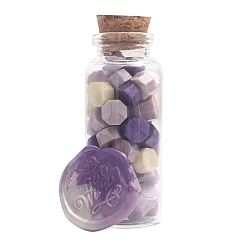 Medium Purple Sealing Wax Particles, for Retro Seal Stamp, Octagon, Medium Purple, Bottle: 30x77mm, 60pcs/bottle
