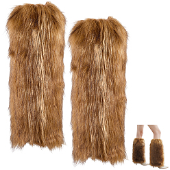 Сиена Бахилы из полиэстера с имитацией лисьего меха, теплые защитные перчатки, цвет охры, 400x230x15 мм