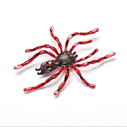 Красный Эмалированные булавки на тему Хэллоуина, Брошь из сплава со стразами для рюкзака, паук, красные, 70x90 мм