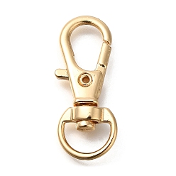 Light Gold Сплав поворотный Lobster Claw застежками, долговечный, золотой свет, 31x12x5 мм, отверстие : 9x7 мм