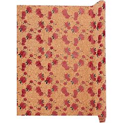 Flower Embossed PU Imitation Leather Fabric, for Garment Accessories, Rose Pattern, 140x50x0.05cm