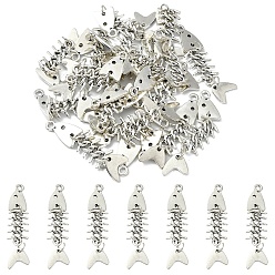 Античное Серебро 20 шт. Подвески из сплава в тибетском стиле, рыбьей костью, античное серебро, 50x11 мм