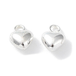 Серебро 925 серебряные шармы, сердце, серебряные, 6x4x2.5 мм, отверстие : 1.2 мм
