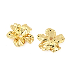 Настоящее золото 16K Шапочки и конусы для бусин, латунные, цветок, реальный 16 k позолоченный, 17.5x18x3.5 мм, отверстие : 1.8 мм