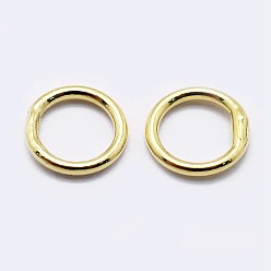 Golden 925 Sterling Silver Round Rings, Soldered Jump Rings, Closed Jump Rings, Golden, 21 Gauge, 3x0.7mm, Inner Diameter: 1.5mm