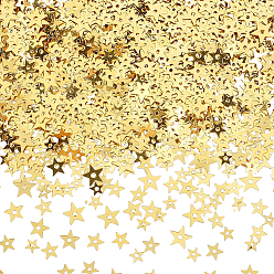 Gold 160G 19600Pcs 4 Styles Ornament Accessories, PVC Plastic Paillette/Sequins Beads, Star, Gold, 4~7mm, about 40g/style